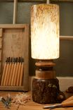 Walnut With Bark On And River Rock Columnar Glass Shade 6 small