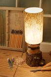 Walnut With Bark On And River Rock Columnar Glass Shade 4 small