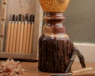 Natural Rustic Walnut Lamp 6 small