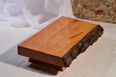Wild Cherry Natural Edge Bark-On Footed Serving Platter, Cutting Board, Sushi 1 small