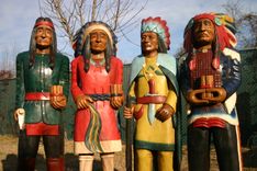 Wood Sculpture Tobacco Indian Advertising Statue Mascot Bronze & Carved Wood 9 small