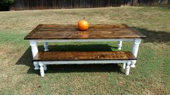Bishop Style Farmhouse Table And Bench 2 small