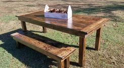 Beautiful Farmhouse Dining Table And Bench 1 small