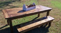 Beautiful Farmhouse Dining Table And Bench 2 small