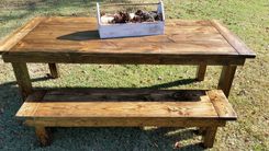 Beautiful Farmhouse Dining Table And Bench 4 small