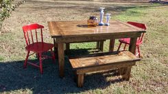 Farmhouse Dining Table & Benches 2 small