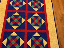Amish “Monkey Wrench” Pattern Crib Or Lap Quilt 3 small