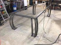 Walnut And Cold Rolled Steel Dining Table 3 small