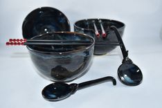 Set Of Two: Pho Bowls With Chopsticks, Rice Bowls For Thai Or Japanese Meals 1 small