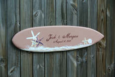 Sea Star Guestbook, Wood Guest Book Surfboard, Beach Wedding Decor 5 small