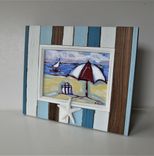 Original Impressionist Framed Acrylic Beach Painting, 11" X 9" 1 small
