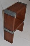 Cast-Wood Stools Rendered In Mahogany And Aluminium. 3 small
