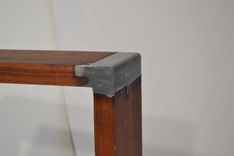 Cast-Wood Stools Rendered In Mahogany And Aluminium. 2 small