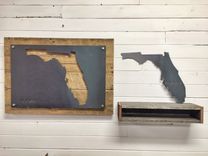 Custom - Your Home State Steel On Reclaimed Wood Wall Decor 1 small