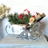 Wood Sleigh Winter Floral Arrangement Farmhouse Cabin Decor 3 small
