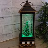 Christmas Snow Lantern Vintage Snow Globe Checked Christmas Decor 3 small