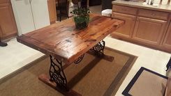 Barn Wood Dining Table With Singer Base 2 small