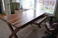 Oak Reclaimed Rustic Desk 4 small