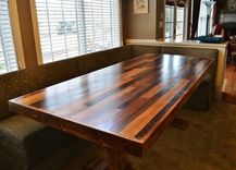 7' Dining Room Table Rustic/Modern. 2 small