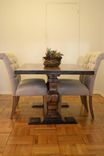 5 Foot Dining Room Table. Mixed Species Wood With Custom Designed Legs 2 small