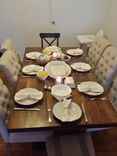 5 Foot Dining Room Table. Mixed Species Wood With Custom Designed Legs 8 small