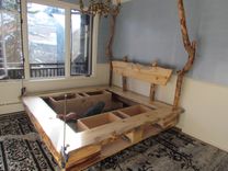 Rocky Mountain Beetle Kill Pine Platfrom Bed With Drawers 2 small
