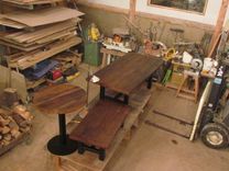 Reclaimed Oak And Powder Coated Steel Tables 1 small