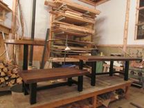 Reclaimed Oak And Powder Coated Steel Tables 2 small