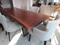 Clairo Walnut Dining Table With Brushed Steel Base 1 small