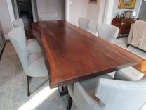 Clairo Walnut Dining Table With Brushed Steel Base 2 small