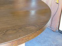 White Oak 72" Round Dining Table With Lazy Susan 3 small