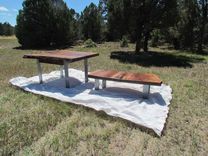 Clario Walnut Buffet , Coffee Table And Desk Made From 1 Piece Of Wood 3 small