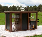 Walnut And Steel Serving Cart 5 small