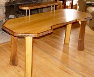 For Sale..Oak And Walnut Desk With Twisted Steel And Copper Accents 1 small