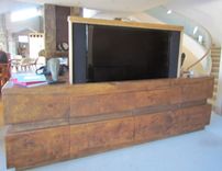 Rustic Log Tv Cabinet Entertainment Center With Remote Controlled Television Lift 13 small
