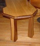For Sale..Oak And Walnut Desk With Twisted Steel And Copper Accents 2 small