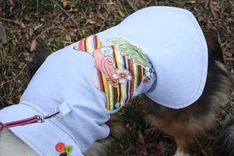 Adorable Upcycled Bird And Buttons Dog Jean Jacket - Made To Order 5 small