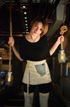 Reversible Upcycled Denim & Feed Sack Apron 7 small