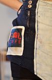 Reversible Upcycled Denim & Feed Sack Apron 41 small