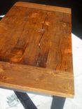 Salvaged Fir Farm Table With Metal Legs 4 small