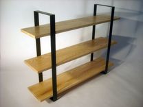 Flat Bar Bookcase - Ash & Steel 5 small