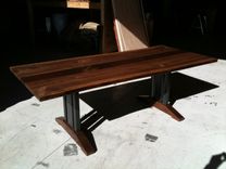 Live Edge Walnut Dining Table - Tressel Legs 1 small