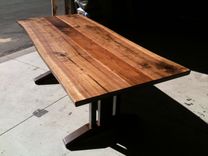 Live Edge Walnut Dining Table - Tressel Legs 2 small