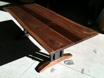 Live Edge Walnut Dining Table - Tressel Legs 3 small