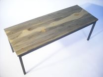 Blue Pine + Sanded Steel Coffee Table 5 small