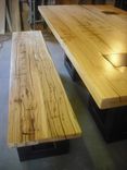 Salvaged Hand Hewn Dining Table And Bench 3 small