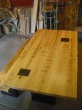 Salvaged Hand Hewn Dining Table And Bench 4 small