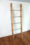 Wooden Ladder W/ Industrial Pipe - Blanket Ladder - Quilt Rack - Housewarming Gift 6 small