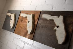 Large Wood State Sign, 3 States - Custom State Sign - Home State Sign - Wall Art - Newlywed Gift 6 small