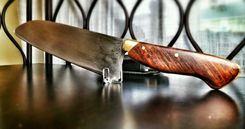 Santoku- 15 Layer Polished Stainless Steel With White Paper Center Core 1 small